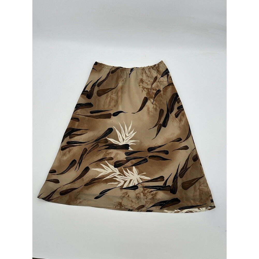 Vintage 90s Y2k Brown Floral Whimsy Goth Fairy Boho Midi Skirt Size 6/8 Floral